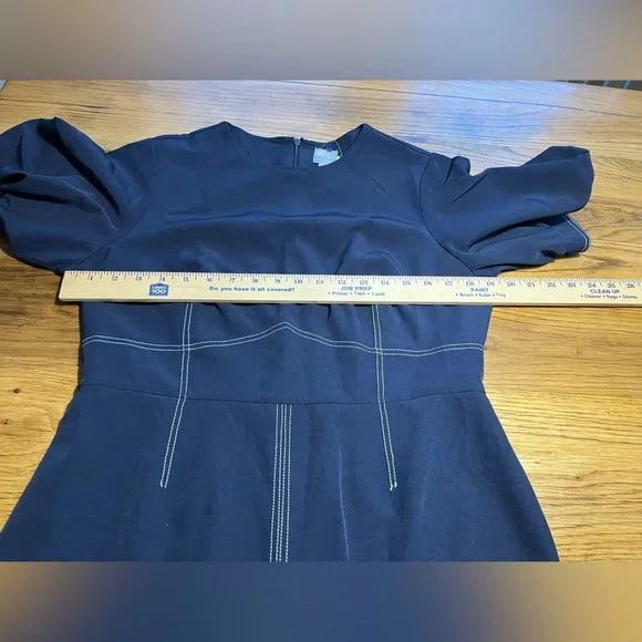 ASOS NWT Chic Navy Midi Dress with front Slit Size 10 - Picture 13 of 15